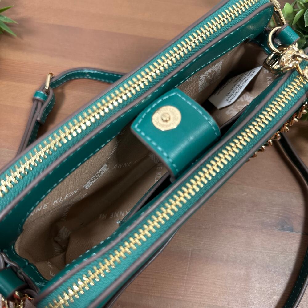 Anne Klein Quilted Double Zip Crossbody Bag - Picture 7 of 10